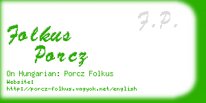 folkus porcz business card